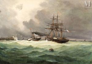 BERTHELEMY Pierre Émile 1818-1890,Gros temps sur la côte Normande,Millon & Associés FR 2022-06-22