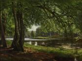 BERTHELSEN Christian 1839-1909,A view from the bank of a stream on a summer da,1886,Bruun Rasmussen 2020-09-07