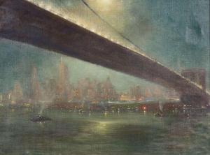 BERTHELSEN Johann 1883-1972,Brooklyn Bridge,Freeman US 2024-02-28
