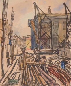 BERTHET François Marius 1885-1941,Le chantier,Damien Leclere FR 2018-05-26