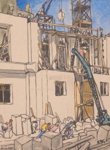 BERTHET François Marius 1885-1941,Le chantier du Palais de justice,Damien Leclere FR 2018-05-26