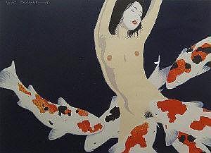 BERTHOLET Ferry 1952,Female nude with carp,1986,Rosebery's GB 2014-10-04