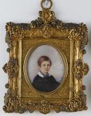 BERTHON SIDONIE 1817-1871,Retrato de niño, busto, con corbata azul,Alcala ES 2007-05-09