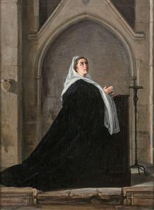 BERTHOUD Auguste Henri 1829-1887,Femme en prière,1870,Beaussant-Lefèvre FR 2022-06-16
