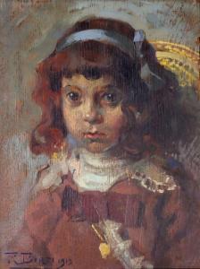BERTI René 1884-1939,Portrait de fillette,Bayeux Encheres FR 2023-07-14