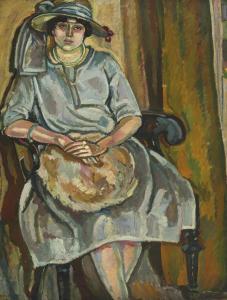 BERTIN Charles Maurice 1887-1956,Femme assise au grand chapeau,1920-22,Christie's GB 2024-04-10