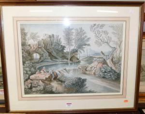 BERTIN,Classical river landscape scene in the 18th century style,Lacy Scott & Knight GB 2022-02-12