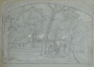 BERTIN Edouard Francois 1797-1871,Bivouac sous les arbres,EVE FR 2023-07-13