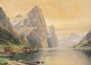 BERTOLD Carl 1870,ABEND IN NORWEGEN,Hargesheimer Kunstauktionen DE 2021-09-10