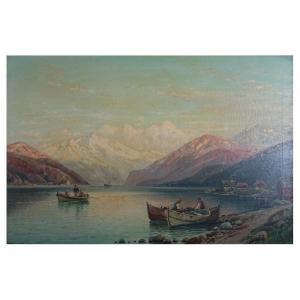 BERTOLD Carl 1870,View of the Alps,19th,Kodner Galleries US 2021-01-20
