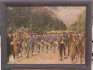 BERTOU Charles 1800-1900,Le défilé de la victoire,Millon & Associés FR 2014-04-24
