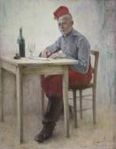 BERTRAND Emile 1858-1934,Briefschrijvende soldaat,Venduehuis NL 2011-12-14