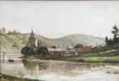 BERTRAND Eugene 1858-1934,Continental Lakeside Town,Rowley Fine Art Auctioneers GB 2016-11-08