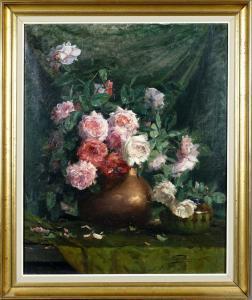 BERTRAND Eugene 1858-1934,Vase garni de Roses,Galerie Moderne BE 2020-02-17