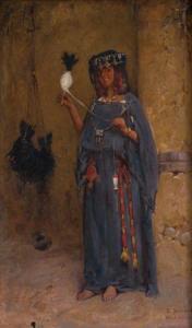 BERTRAND Louis Emile 1862,Fileuse à El-Kantara,1900,Marambat-Camper FR 2020-10-08