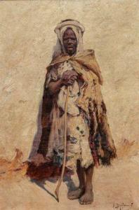 BERTRAND Louis Emile 1862,Portrait d'algérien en pied,Millon & Associés FR 2021-11-06