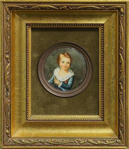 BERTRAND Louis Emile 1862,Portrait of Young Girl,Clars Auction Gallery US 2014-05-17