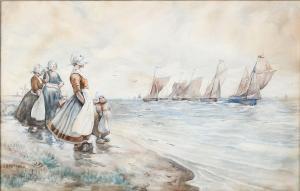 BERTRAND MITCHELL GEORGE,Dutch Girls Awaiting the Fishing Fleet's Return,,Burchard 2021-12-12