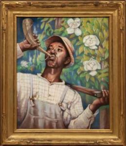 BERTRAND MITCHELL GEORGE 1874-1966,Hunter with Call and Shotgun,Neal Auction Company US 2022-02-16