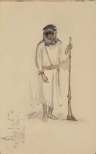 BERTUCHI NIETO Mariano 1885-1955,Soldado árabe (anverso) Personajes a ca,Arte Información y Gestión 2007-04-18