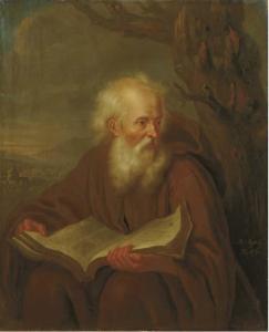 BESCHEY Balthasar 1708-1776,A hermit reading by a tree, a landscape beyond,Christie's GB 2003-09-02