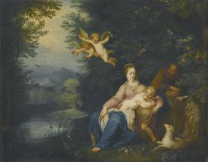 BESCHEY Carel 1721-1770,A RIVER LANDSCAPE WITH THE HOLY FAMILY AND THE INF,Sotheby's GB 2012-12-06