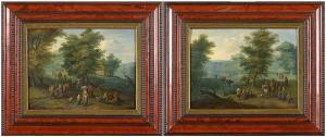 BESCHEY Carel 1721-1770,La promenade des paysans sur fond de paysage lacus,VanDerKindere 2021-04-20