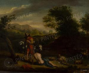 BESCHEY Jan Frans 1717-1799,Arcadia Scene with Shepherds,Pinter HU 2024-02-28