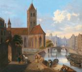 besermann adolf,Ansicht einer Stadt am Fluß,1843,Palais Dorotheum AT 2010-03-22