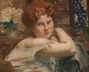 BESNARD Paul Albert 1849-1934,La Femme Aux Cheveux Roux,Freeman US 2024-04-17