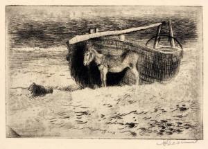 BESNARD Paul Albert 1849-1934,Un petit âne à Berck,1887,Ferri FR 2014-05-23
