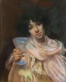 BESNARD Paul Albert 1849-1934,Woman with a Goblet,Hindman US 2020-05-22