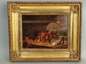 BESNUS Amédée 1831-1909,Vaches à l'étable,Sadde FR 2021-11-28