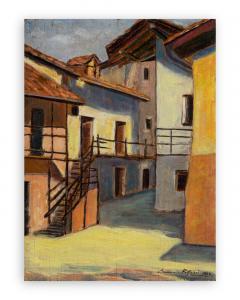 BESOZZI Ermanno 1912-1986,Vecchie case,1969,Borromeo Studio d'Arte IT 2023-03-22