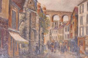 BESSE Albert Georges,Continental street scene with viaduct,Crow's Auction Gallery 2019-04-10