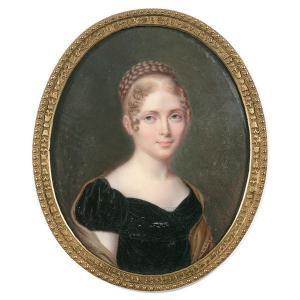 BESSELIEVRE Claude Jean 1779-1830,PORTRAIT DE JEUNE FEMME DE TROIS-QUARTS,Tajan FR 2021-10-28