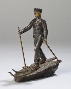 BESSERDICH Ruffino 1858-1915,Bronzefigur eines Skiläufers,1900,Palais Dorotheum AT 2021-12-13