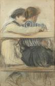 BESSON Jules Gustave,Couple enlacé sur un banc,Artcurial | Briest - Poulain - F. Tajan 2024-02-06
