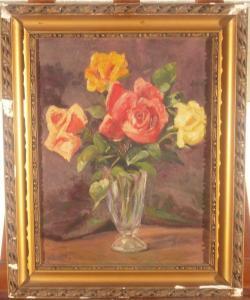 BESSON Jules Gustave 1868-1942,Le bouquet de roses,Etienne de Baecque FR 2012-09-29