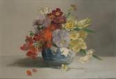 BESSON Jules Gustave 1868-1942,Still life of flowers in a blue and white oriental,Bonhams 2004-10-12