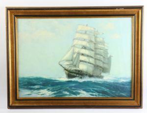 BESSONNAT Lucien 1896,ship at full sail,Kaminski & Co. US 2019-11-10