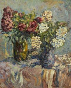 BESTOUJEV Nicolas Alexandrovitch,Les vases de dahlias,1905,Artcurial | Briest - Poulain - F. Tajan 2020-07-09