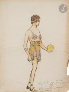 BETOUT Charles 1869-1945,Maquettes de costumes pour Lysistrata et Phi-Phi,Ader FR 2021-10-06