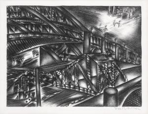 BETTELHEIM Jolan Gross 1900-1972,Two Bridges,Nagyhazi galeria HU 2023-12-12