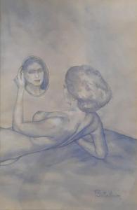Bettelheim Shosh 1947,Woman in front of a Mirror,Montefiore IL 2018-03-20