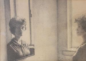 Bettelheim Shosh 1947,Woman in front of a Mirror,Montefiore IL 2018-02-13