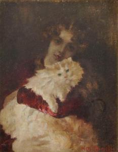 BETTINELLI Mario Giuseppe 1880-1953,Donna con gatto,Cambi IT 2024-02-29