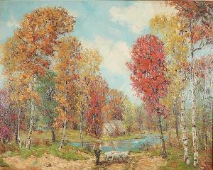 BETTINGER Paul John 1878-1947,Fall Landscape,Rachel Davis US 2015-09-12