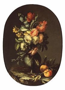 BETTINI Domenico 1644-1705,A still life of flowers in a vase along withtwo pe,Bonhams GB 2008-04-23