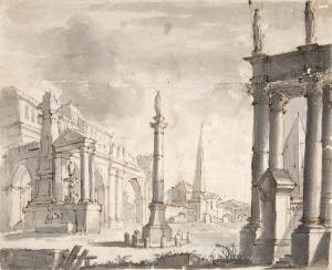 BETTINI G.Antonio 1700-1773,Projet de fantaisies architecturales,Beaussant-Lefèvre FR 2022-02-11